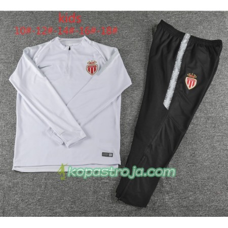 AS Monaco Barn Tränings Sweatshirtställ Vit 2018/19